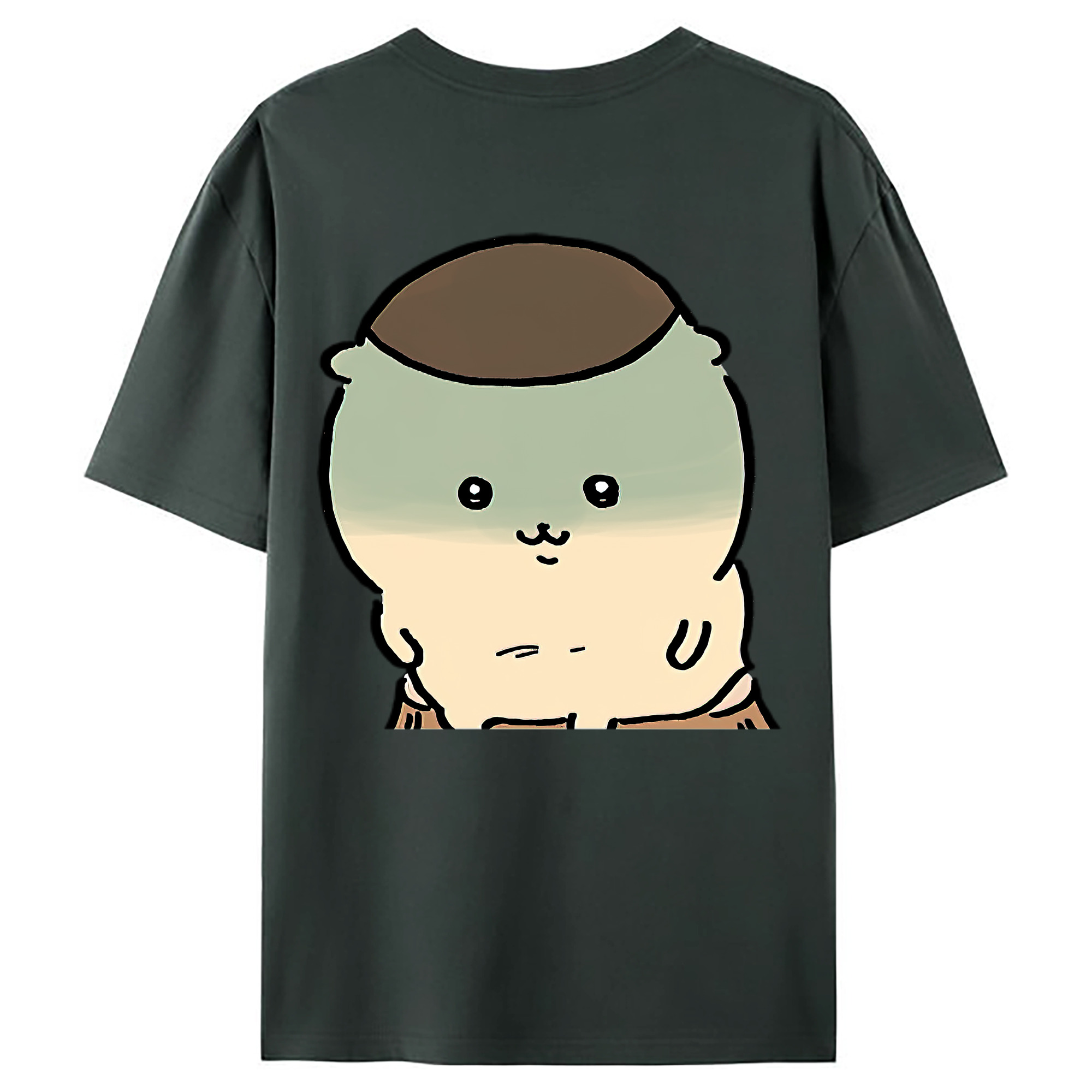 （画像用） ちいかわ くりまんじゅう Chii-kawa kuri manjū 綿100％ メンズ半袖Tシャツ（バックプリント） 通気性
